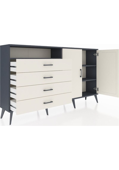 Arges Konsol 3 Raflı 4 Çekmeceli 2 Kapaklı 176x30x99 Antrasit-ayt Antrasit-aytaşı Arges Konsol 3 Raflı 4 Çekmeceli 2 Kapaklı 176x30x99 Antrasit-ayt Antrasit-aytaşı