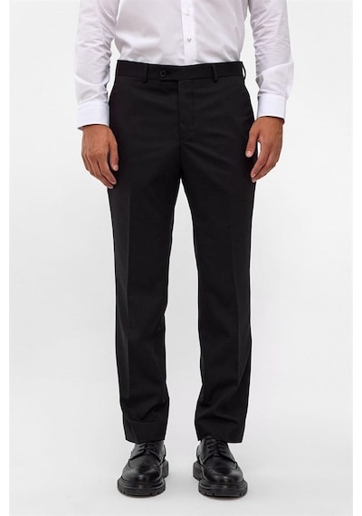 Süvari Siyah Regular Düz Klasik Pantolon S00760380-s09