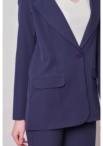 Kadın Yakalı Cep Kapaklı Uzun Kol Hafif Likralı Kumaş Oversize Blazer Ceket Pantolonu Jument 40075 -lacivert Lacivert Kadın Yakalı Cep Kapaklı Uzun Kol Hafif Likralı Kumaş Oversize Blazer Ceket Pantolonu Jument 40075 -lacivert Lacivert