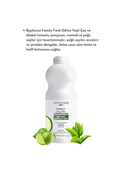 Family Fresh Normal Ve Yağlı Saçlara Özel Yesil Çay Ve Misket Limonlu Şampuan 750ml