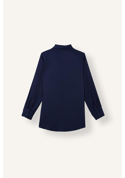 Defacto Regular Fit Basic Uzun Kollu Tesettür Gömlek Tunik Z3538az26spnv31 Lacivert-nv31