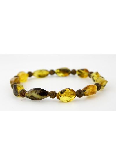 Kehribar Bileklik Özel Tasarım Ambergold Blk23-35 Çok Renkli