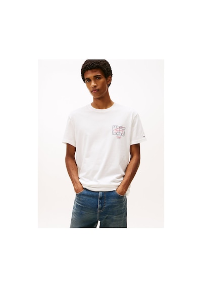 Tommy Hilfiger Tjm Regular Fit Ekru Pamuklu Erkek T-shirt-12261 Beyaz