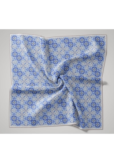Silk Home Soft Eşarp 73093-08 Bebe Mavi, Mavi, Beyaz, Gümüş