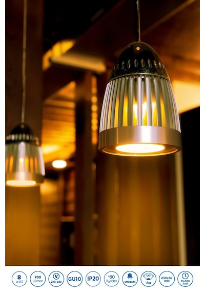 Rtl11123 Rother Gu10 Led Spot Ampul 8w 700 Lümen 3000k Sarı Işık - Enerji Tasarruflu Ampul