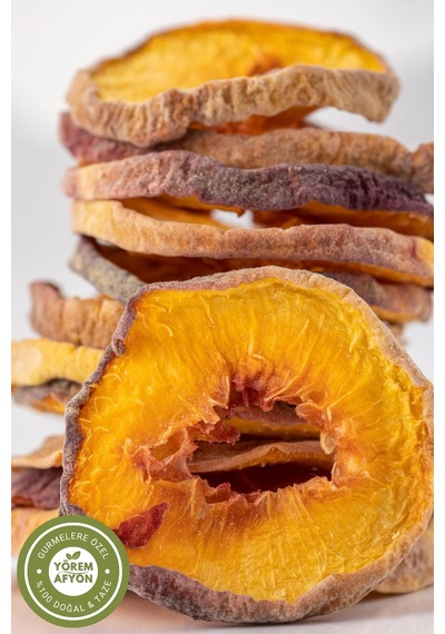 Yörem Afyon Meşhur Bursa Yöresinden %100 Meyve Glütensiz Yaprak Şeftali Kurusu, Cips Prunus Persica 80gr. 80 G
