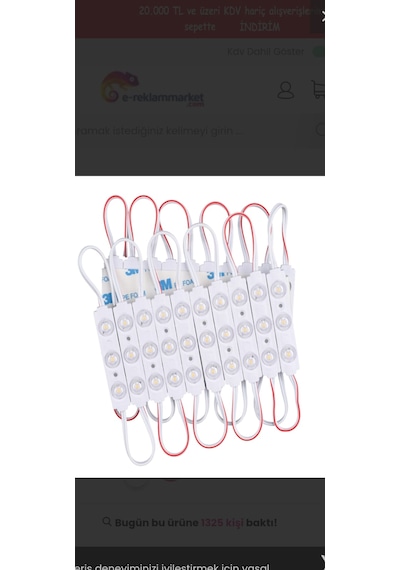 20 Adet 12 Volt 2835 1.5 Waat Gün Işığı Mercekli Modül Led Gün Işığı
