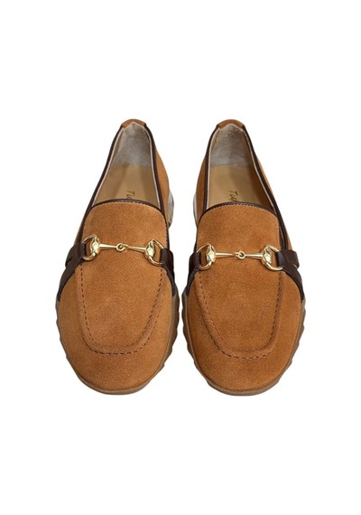 Taba Hakiki Deri Süet Toka Detay Comfort Taban Spor Loafer Taba