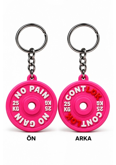 25kg Ağırlık Plakası Anahtarlık - No Paın No Gaın Pembe