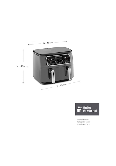 Karaca Air Pro Cook Duo Köz Xxxl 8 Kişilik Airfryer 4 + 4 L