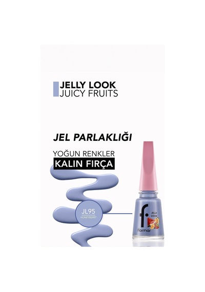 Flormar Juicy Fruits Jelly Look Yüksek Pigmentli & Parlak Bitişli Jel Görünümlü Oje Jl95 Honey Berry