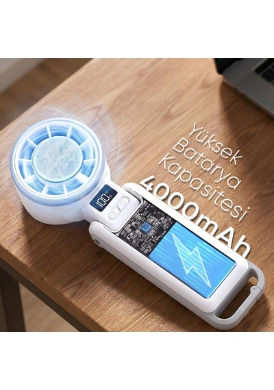 Airflow Pro Taşınabilir Mini Vantilatör - Buz Etkisi - Katlanabilir Tasarım Ve Boyun Askılı - En Düşük Hızda 9 Saat 30 Dakikaya Varan Kullanım Süresi Diğer