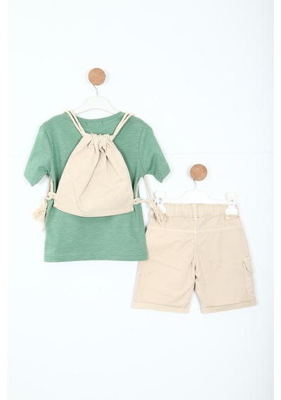 Xo Kids Erkek Çocuk Alt Üst Şort Takım 2-7 Yaş 3153 Yeşil