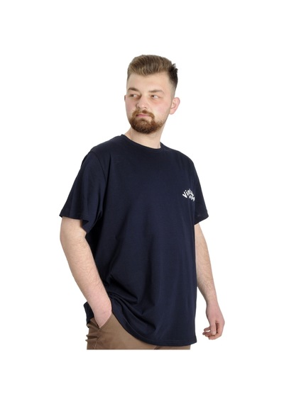 Mode Xl Büyük Beden Erkek T-Shirt Vıntage 23144 Lacivert 001