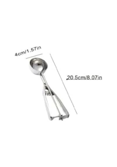 Paslanmaz Çelik Dondurma Kaşığı 4 Cm Kepçe 20.5 Cm Uzunluk Ergonomik Tutma Profesyonel Porsiyon Kaşığı Çelik Yay Mekanizmalı