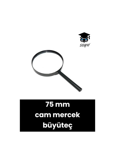 75 Mm Saplı Büyüteç Cam Mercek