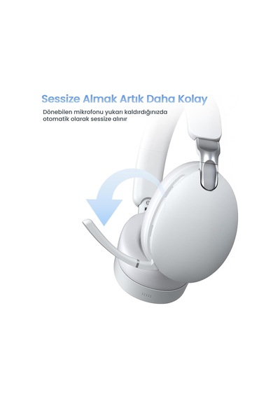 A500 Hybrid Anc 2.4ghz Kablosuz Ve Bluetooth 5.4 Aux Mikrofonlu Kulak Üstü Kulaklık Bej