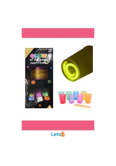 Karanlıkta Yanan Şık Parlayan Mega Glow Bardaklar 8 Adet Çok Renkli