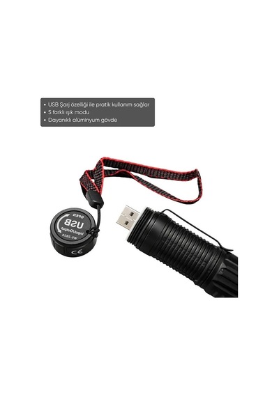 Wison Ws-2828 1000 Lümen Mıknatıslı Usb Şarjlı El Feneri Evimdeyokyok Beyaz