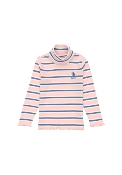 U.S. Polo Assn. Kız Çocuk Toz Pembe Balıkçı Yaka Sweatshirt 50296286-VR050