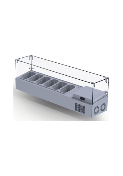 Iceinox Set Üstü Saladbar Cam Kapak Gn 1/4-150: 6 Adet