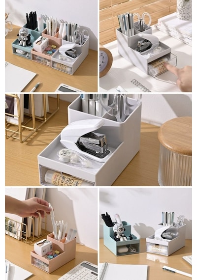 Piev Çekmeceli Bölmeli Çok Amaçlı Düzenleyici Mini Organizer Beyaz