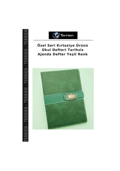Özel Seri Kırtasiye Ürünü Okul Defteri Tarihsiz Ajanda Defter Yeşil Renk Çok Renkli