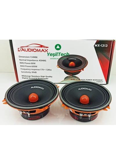 Audiomax 600 Watt 13 Cm Profesyonel 2'Li Midrange Hoparlör Takım