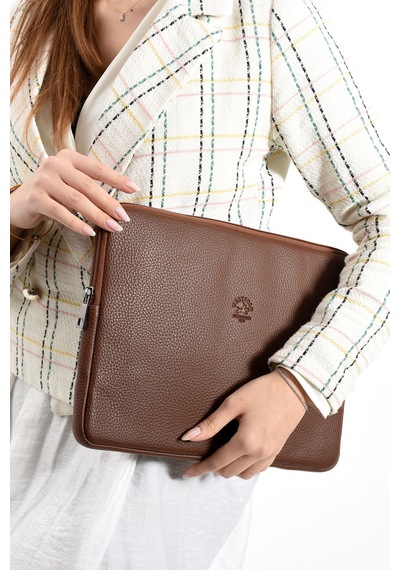 Westpolo Vegan Deri Unisex Laptop, Evrak Çantası - 6077 Taba