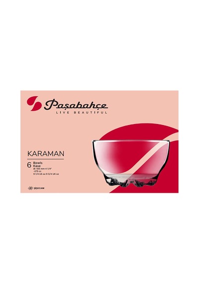 Paşabahçe Karaman Kase 6'lı 280 Cc - 6 Adet Tarı Şeffaf