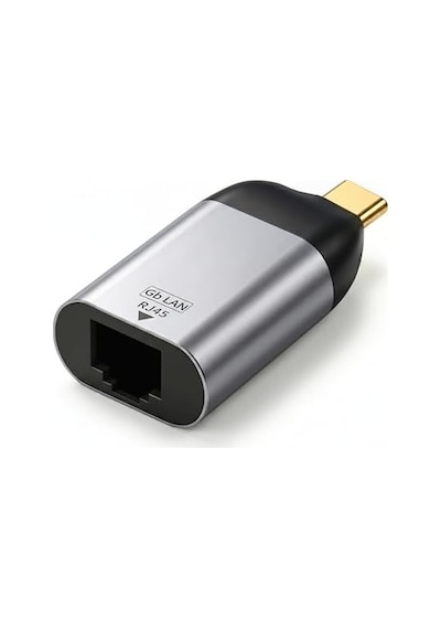 Type-c To Ethernet Çevirici Mini Adaptör - 1000 Mbps'e Kadar Hız - Usb-c'den Rj45 Gigabit Lan Dönüşt