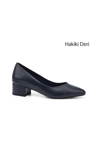 Gönderi(R) Gönderi R Kadın Lacivert Antik Kısa Kalın Topuklu Hakiki Deri Ayakkabı Gdza13425172 Lacivert