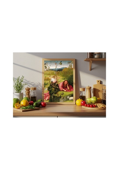 Rönesans Bosch Çölde Vaftizci Yahya Çerçevesiz Poster 21x30 Cm A4 Tablo Rönesans Klasik Sanat