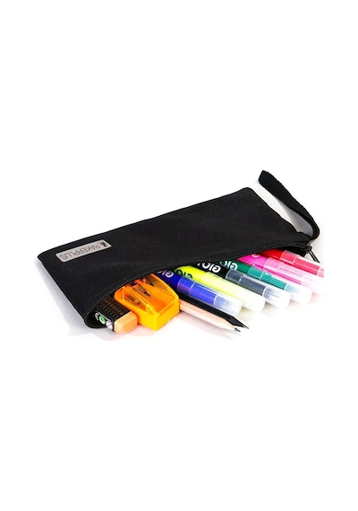 Rakerplus Siyah 21x10 Cm Fermuarlı Gabardin Kumaş Kalemlik