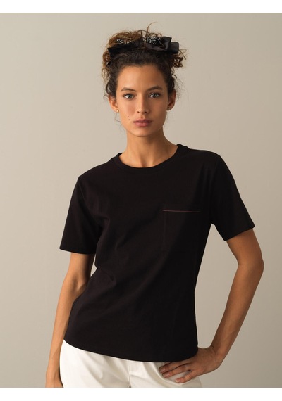 Xint Siyah Regular Fit Bisiklet Yaka Pamuk Tişört 602277