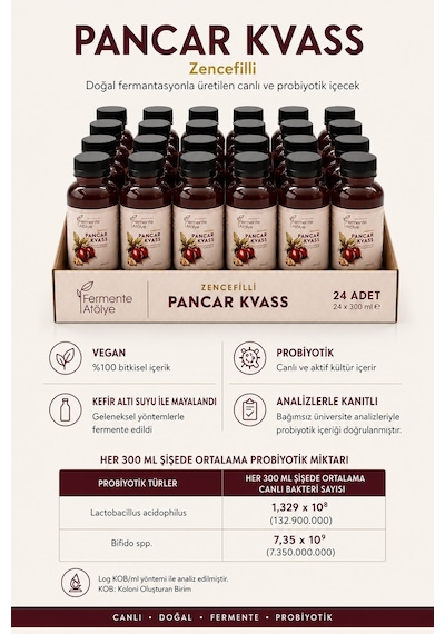 24 Adet Pancar Kvass 500 Ml. Pet Şişede