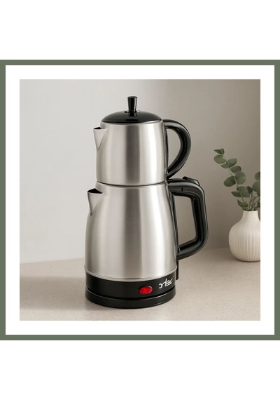 Bezos 2in1 Çaycı & Kettle Elektrikli Çay Makinesi 1.7l + 0.7l Çelik Bezos1
