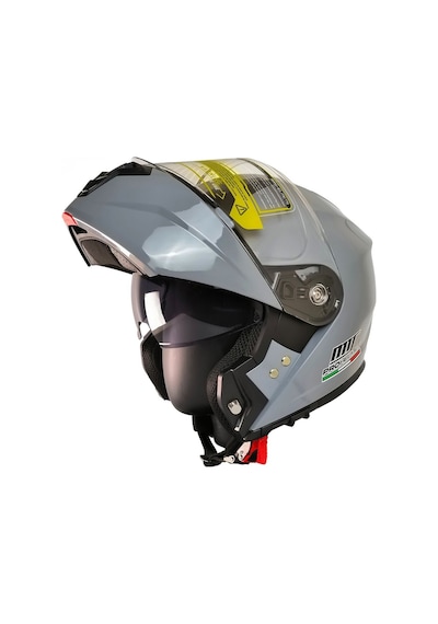 Motosiklet Çene Açılır Kask Güneş Vizörlü Ece 22.06 Sertifikalı New Motor Kaskı V2 Gri Gri