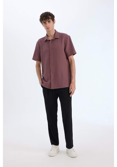 DeFacto Regular Fit Polo Yaka Krinkıl Yazlık Kısa Kollu Gömlek E1223AX25SMBN375 DeFacto Regular Fit Polo Yaka Krinkıl Yazlık Kısa Kollu Gömlek E1223AX25SMBN375