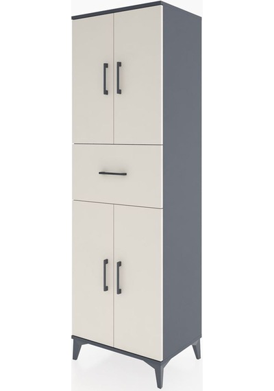 Hyperion Dolap 3 Raflı Tek Çekmeceli 4 Kapaklı 60x44x195 Antr... Antrasit Hyperion Dolap 3 Raflı Tek Çekmeceli 4 Kapaklı 60x44x195 Antr... Antrasit