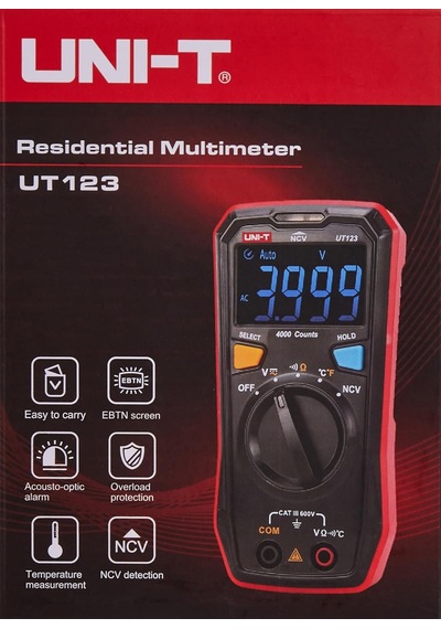 Unı-t Ut123t Cep Ölçüm Cihazı, 600 V Ac/dc, -40 C-300 C/-40 F-572 F