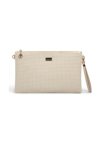 Silver Polo Kum - Kum Beji Kaz Ayağı Ekose Kadın Portföy Ve Clutch El Çantası Sp1034