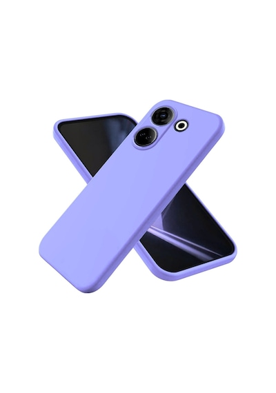 Tecno Camon 20 Uyumlu Silikon Kılıf - Kamera Korumalı Esnek Pastel Renk Kapak - Lila