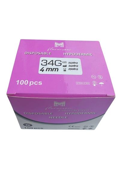 Mezoterapi İğne Ucu 34g 4 Mm 100 Adet / Kutu