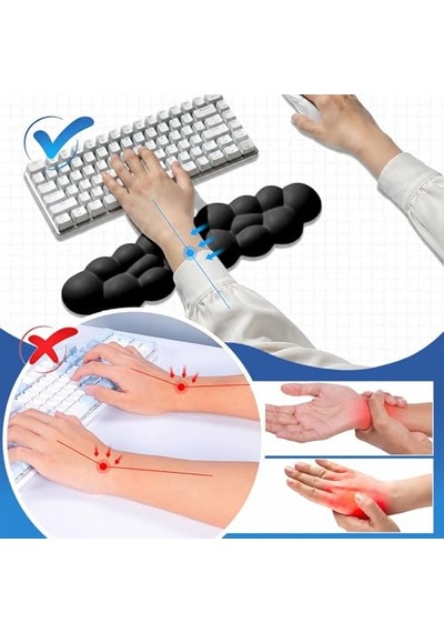 Ayrex Klasse Cloud Klavye Ve Mouse Bilek Destek Seti, Bulut Ergopad, Kaymaz Tabanlı, Nefes Alan Kumaş, Hassasiyet Önl
