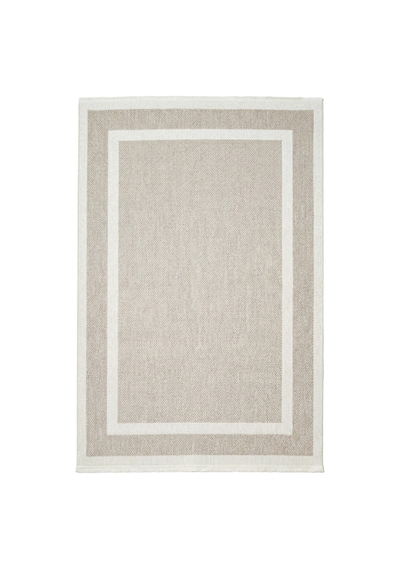 Modern Bej Çerçeveli Sisal Dokulu Salon Ve Oturma Odası Halısı Bej