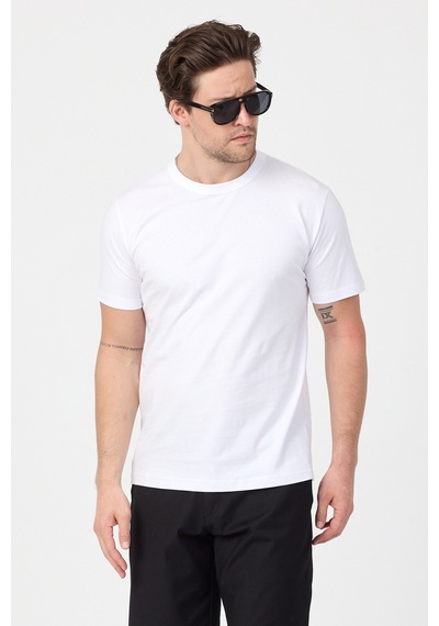 Tonny Black Normal Kalıp Rahat Basic T-shirt Erkek Beyaz Tbtshrt010