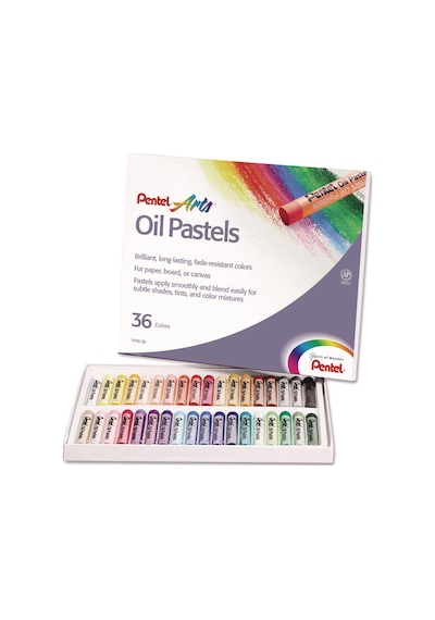 Pentel Yağlı Pastel Boya, Standart Kutu, 36 Renkli Çok Renkli