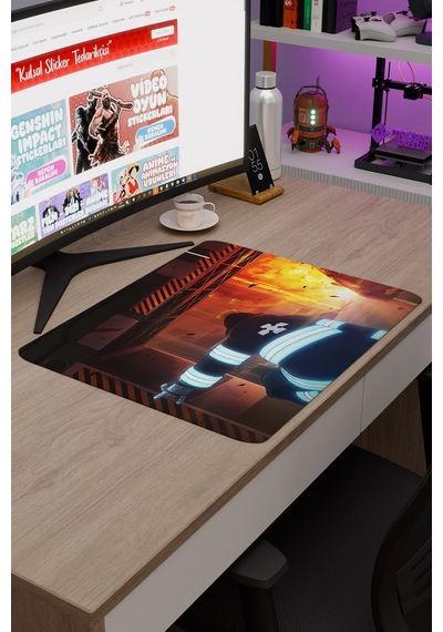 Fire Force Anime V1 - 48x40 Xl Gaming Kauçuk Kaymaz Taban Mouse Pad Fare Altlığı