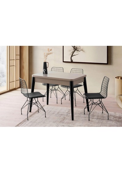 Turna Masa, Tel Sandalye, Dafne, 100x60 Cappuccino